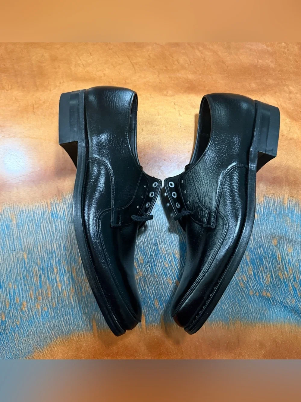 Vintage Deadstock Nunn Bush Classic Black Dress Shoes size 9 NIB